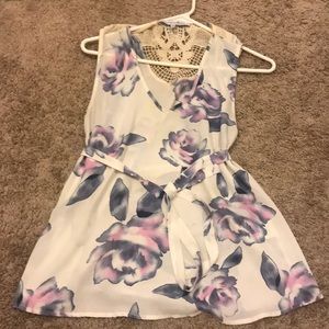 Sleeveless floral blouse